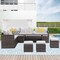 Moootto 7-Pieces PE Rattan Wicker Patio Dining Sectional Cusions Sofa Set TBZOKX-016GRHY - alternate 2